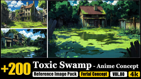 200 Toxic Swamp - Anime Concept Reference Image Pack v.80 |4K|