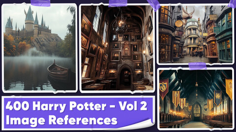 400 Game Environment Inspired by Harry Potter Image References - Vol 02