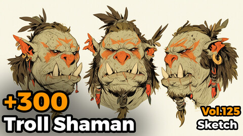 +300 Troll Shaman Sketch Reference(4K)