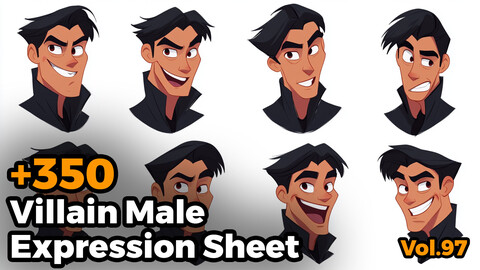 +350 Villain Male Expression Sheet(4k)