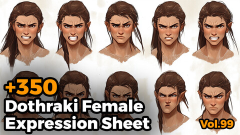 +350 Dothraki Female Expression Sheet(4k)