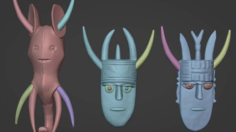 African Masks Collection 3D print model