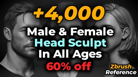 +4000 Head Sculpt Reference | 60% Off - Perfect For Zbrush