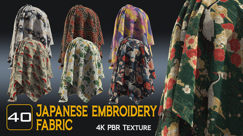 Japanese embroidery fabric