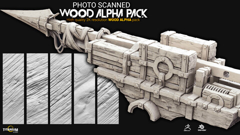 Photo Scanned Wood Alpha Pack | Realistic+Polished(Stylized)