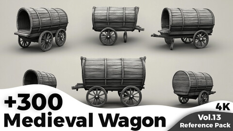 +300 Medieval Wagon  Reference Images(4k)