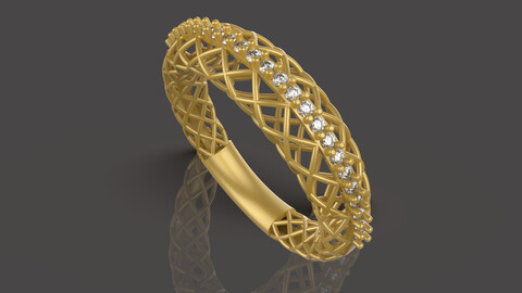 3D Printed Gold Plated Women Ring