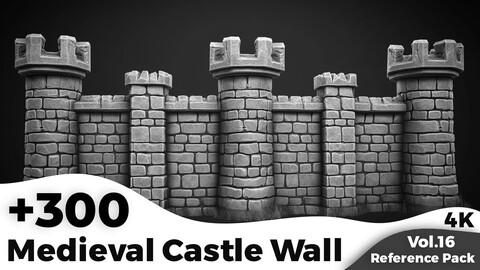 +300 Medieval Castle Wall Reference Images(4k)