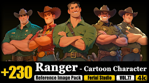 230 Ranger - Cartoon Character Reference Image Pack v.77 |4K|