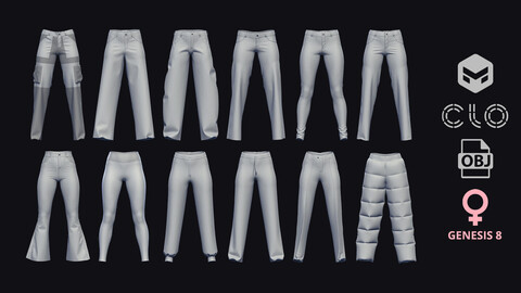 FEMALE PANTS PACK – zprj obj highpoly