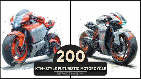 KTM-style Futuristic Motorcycle 4K Reference/Concept Images