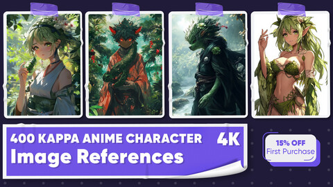 400 Kappa Anime Character Image References - Vol 01