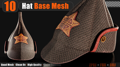 10 Hat Base Mesh (Zprj+Obj+Fbx)Vol3