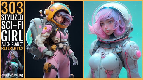 303 Stylized Sci-fi girl in Alien Planet