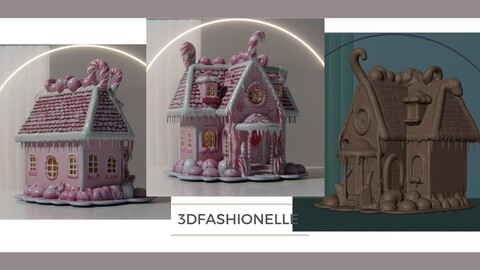 3d Model Christmas Candy House