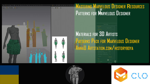 Patterns Pack for Marvelous Designer:  Pants & Skirts Edition | 25 Items +Video Tutorial of Mastering Patterns Workflow (Ukr+Eng Sub)