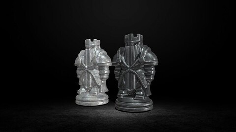 Rook - Realistic Metallic Rook Chess Piece