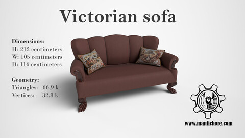 Victorian Leather Sofa "HERITAGE HAVEN"