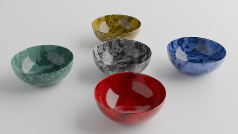 Marble Bowls - 3D Model | FBX | Blend