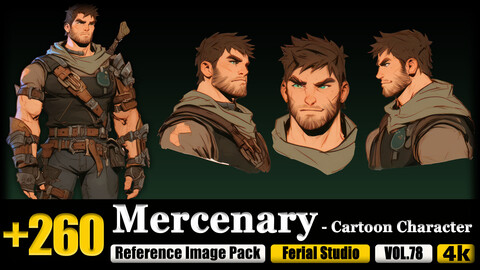 260 Mercenary - Cartoon Character Reference Image Pack v.78 |4K|