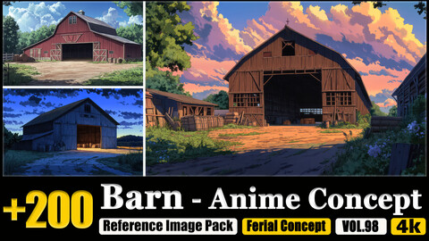 200 Barn - Anime Concept Reference Image Pack v.98 |4K|