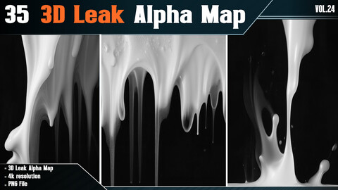 35  3D Leak Alpha Map - Vol.24 ( 4K PNG )