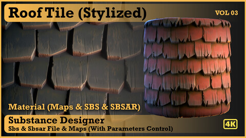 Roof tiles (Stylized) - VOL 03 - SBS & SBsar & Maps