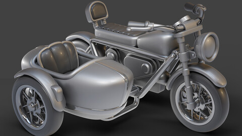 Cartoon Motorcycle With Sidecar 01