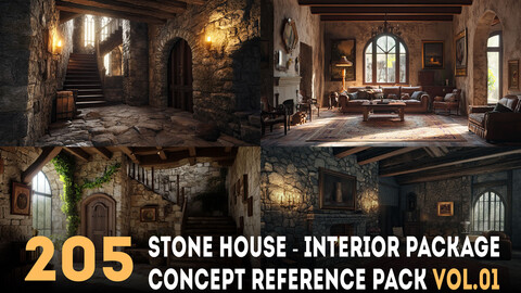 205 arts - Stone House - Interior Reference Package Vol.01 - More Than 6K Resolution