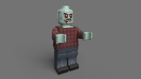 Zombie Lego Toy Low-poly 3dmodel