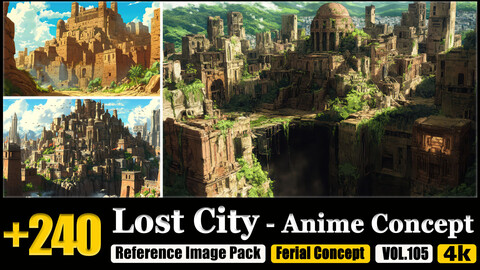 240 Lost City - Anime Concept Reference Image Pack v.105 |4K|