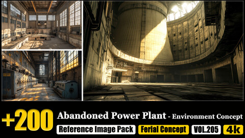 200 Abandoned Power Plant - Environment Concept Reference Image Pack v.205 |4K|