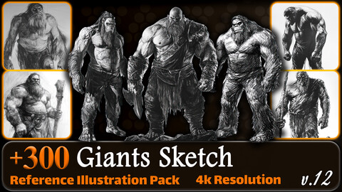 300 Giants Sketch Reference Pack | 4K | v.12