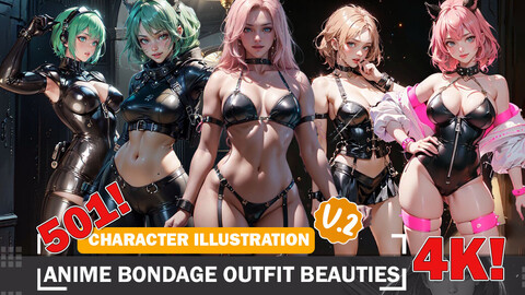 501 Various Anime Bondage Outfit Beauty Diverse Character Outfit Ideas and Designs Reference Art V2 4K