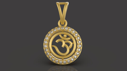 Diamond Om Pendant - 0040