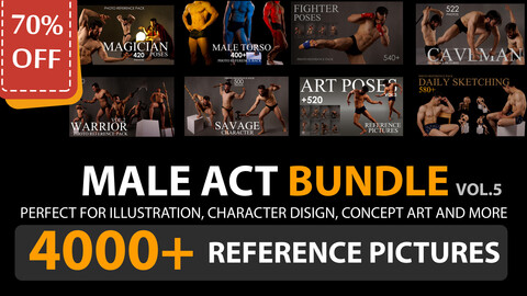 Male Act Reference Pictures Bundle . 4000+ JPEGs . VOL.5 . NO AI . (70% FOR 7 DAYS)