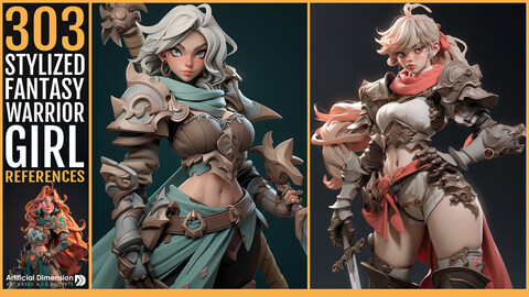 303 Stylized Fantasy Warrior Girl