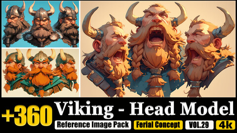 360 Viking - Head Model Reference Image Pack v.29 |4K|