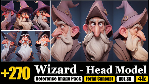 270 Wizard - Head Model Reference Image Pack v.30 |4K|