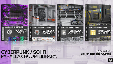 Sci Fi / Cyberpunk Parallax Rooms Library | One Click Interiors | Kpack