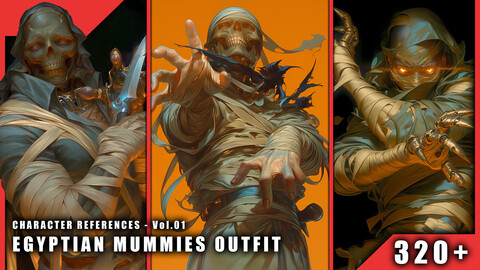 320+ Egyptian Mummies Outfit - Character References Vol.01