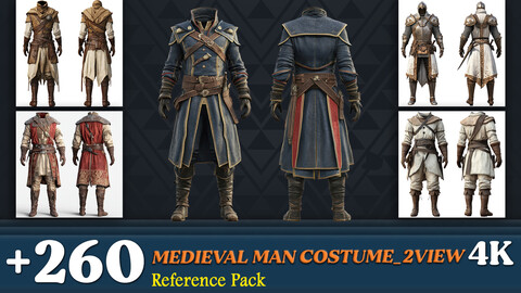 Medieval Man Costume_2View Reference Pack / Vol.2 / 4K