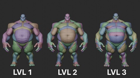 Tank Character Anatomy Blockout ( 4 Levels )