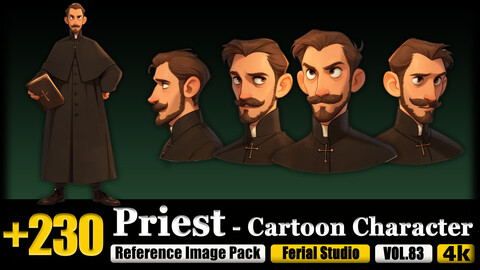 230 Priest - Cartoon Character Reference Image Pack v.83 |4K|