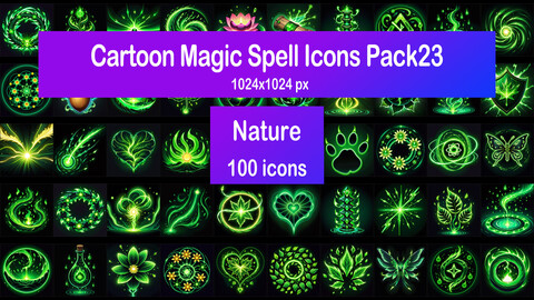 Cartoon Magic Spell Icons Pack23 - Nature