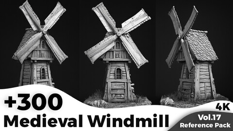 +300 Medieval Windmill Reference Images(4k)