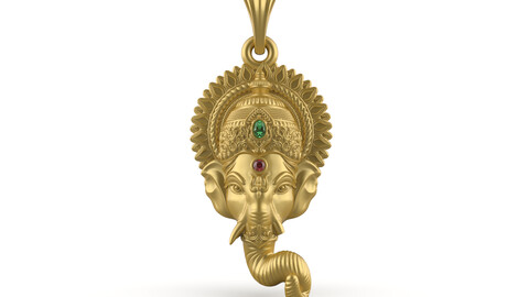 Ganesh Face Pendant file-2