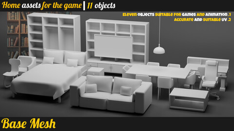 (Game Assets) - Furniture Home assets for the game