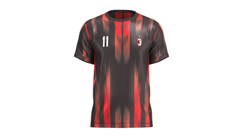 Soccer Red And Black Football Jersey Player-11