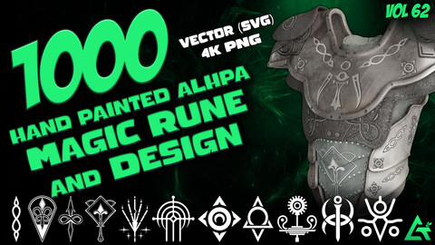 1000 Hand Painted Alpha Magic Rune and Design (MEGA Pack) - Vol 62